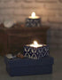 Blue Pottery Candle Holder Set - Blue Base
